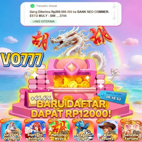 V0777 Bonus Member Baru 100%